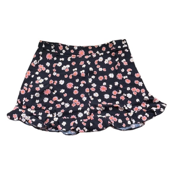 NWT New Look High Waist Ruffle Orange Floral Shorts - Picture 5 of 6